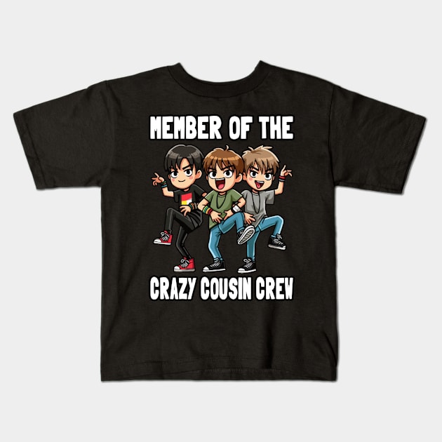 Member Of The Crazy Cousin Crew Kids T-Shirt by MoDesigns22 